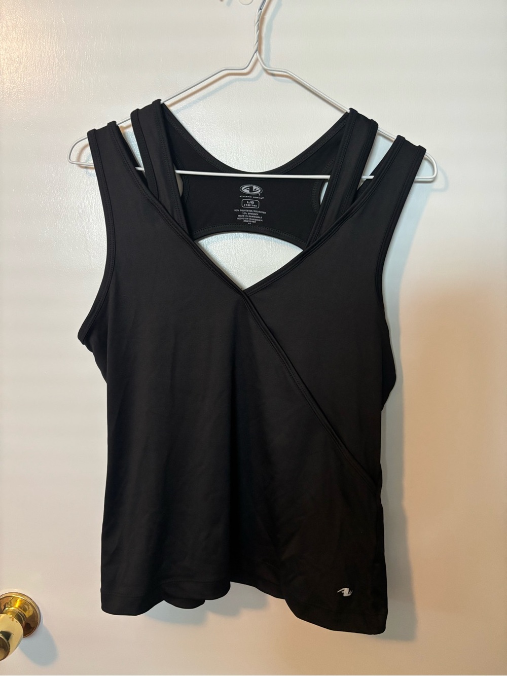 Athleisure Athletic Works Black V-Neck Racerback Workout Tank NWOT Women’s Lg